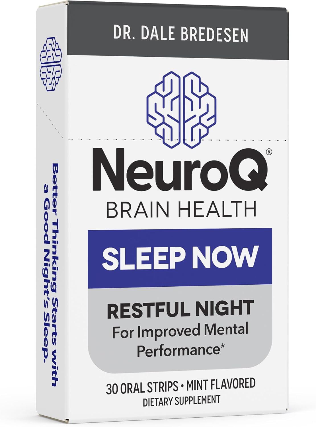 LifeSeasons NeuroQ Sleep Now, Suplemento de Melatonina y L-teanina, 30 tiras orales de