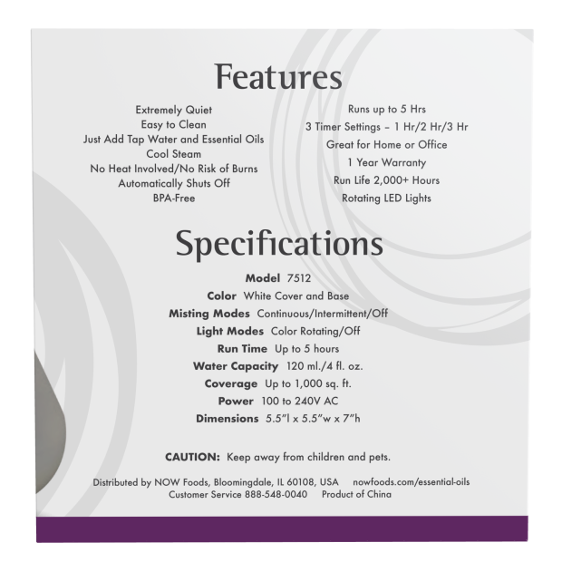 Now Difusor Ultrasonico para Aceites Esenciales con Forma de Cono