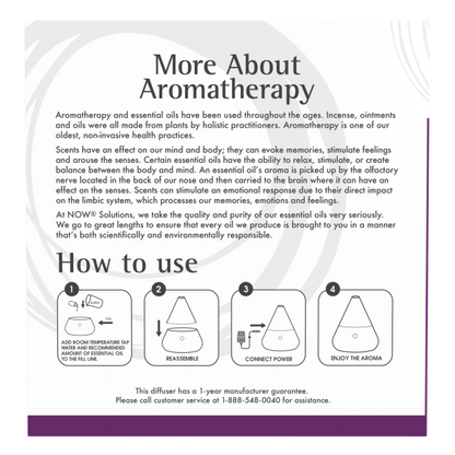 Now Difusor Ultrasonico para Aceites Esenciales con Forma de Cono
