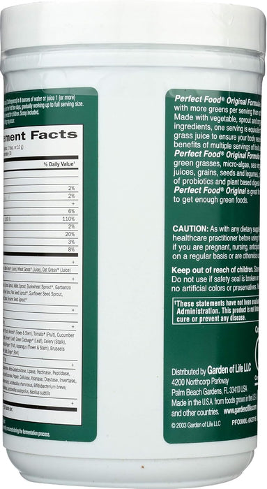 Garden Of Life Perfect Food Mezcla Vegetales Y Enzimas Digestivas, 300 g (10. 58 oz)