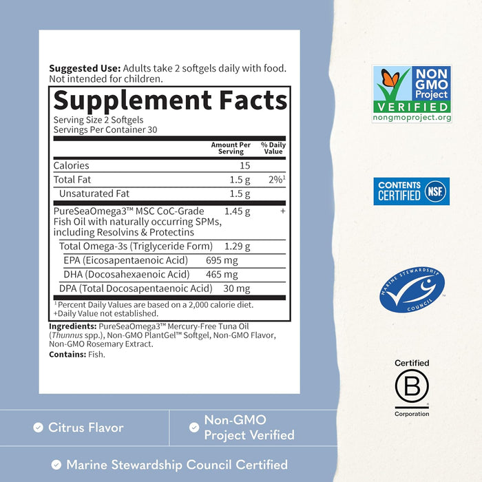 Garden Of Life Suplemento De Omega 3 Avanzado, 60 cápsulas