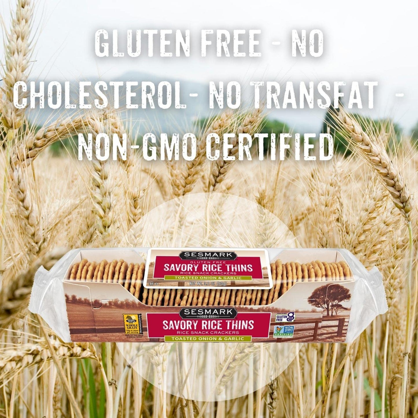 Sesmark Toasted Galletas de Arroz con Cebolla y ajo 3.2 oz