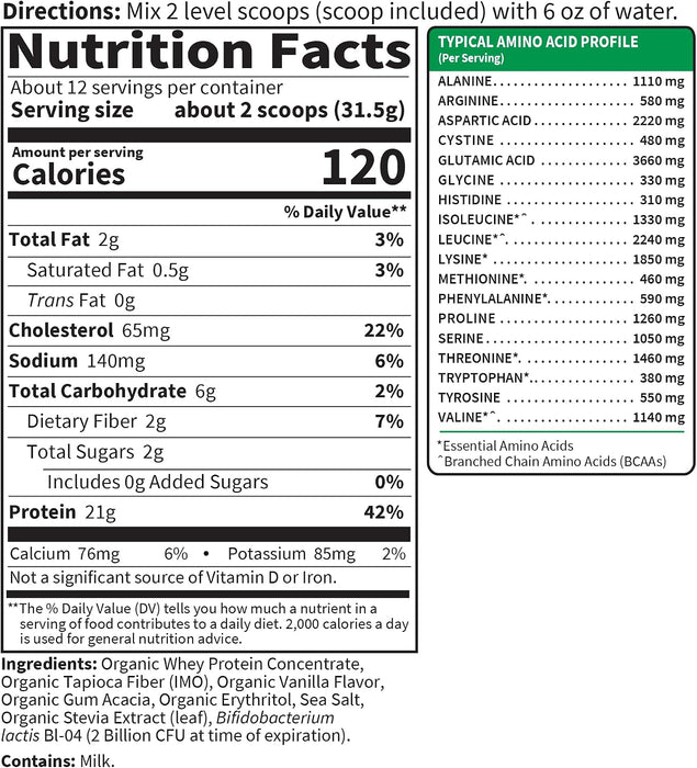 Garden Of Life Whey Proteina Grass Fed,  23.28 oz (640 G) Sabor Vainilla
