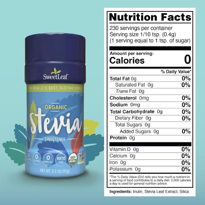 SweetLeaf Endulzante Natural Stevia Org Granulado, 3.2 oz (92g)