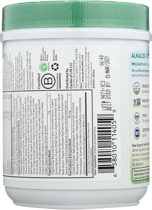 Garden Of Life Suplemento Super Alimento Verde, 207 gr