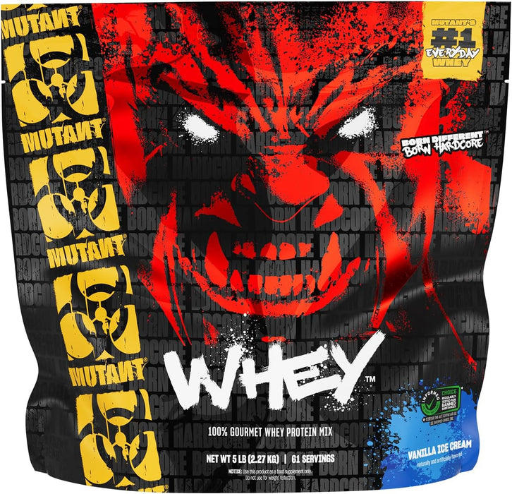 Mutant Whey Protein Powder, Vainilla, 5 lb (2.27 kg), 3 Fuentes de Proteína de Suero, Enzimas Digestivas, Aminoácidos, Non‑GMO, Certificado GMP