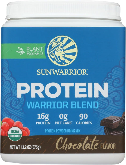 Sunwarrior Warrior Blend Proteína Vegana en Polvo, Chocolate, 15 Porciones, Sin OMG