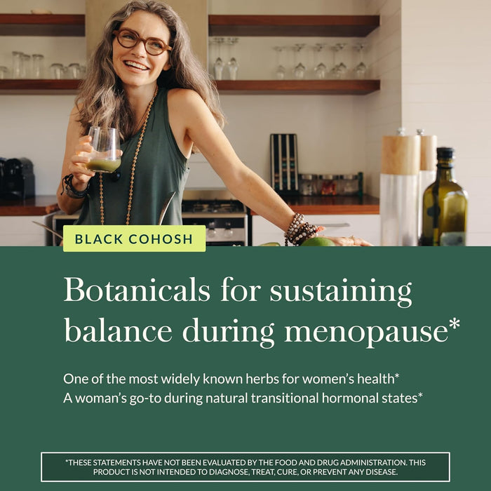 Gaia Herbs Suplemento Black Cohosh, 60 Cápsulas Veganas, Apoyo a la Menopausia y Función Reproductiva Femenina