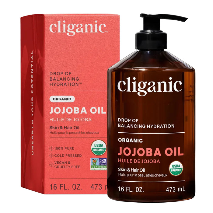 Cliganic Aceite de Jojoba orgánico 16 FL. OZ. (473 ml)