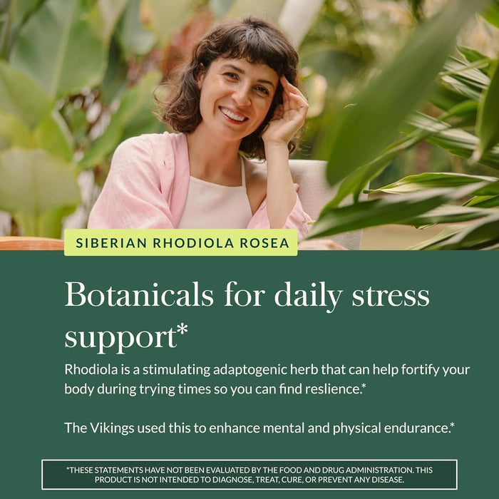 Gaia Herbs Suplemento Rhodiola Rosea, 120 Cápsulas Veganas, Energía y Resistencia al Estrés