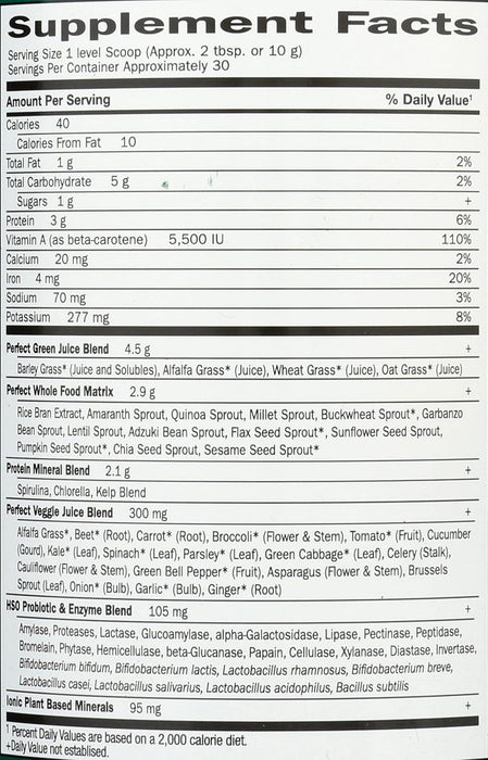 Garden Of Life Perfect Food Mezcla Vegetales Y Enzimas Digestivas, 300 g (10. 58 oz)