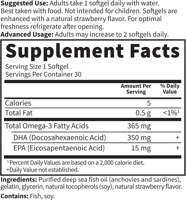Garden of Life Suplemento Prenatal DHA Omega 3 Oceans Mom, 30 Cápsulas Blandas Sabor Limón
