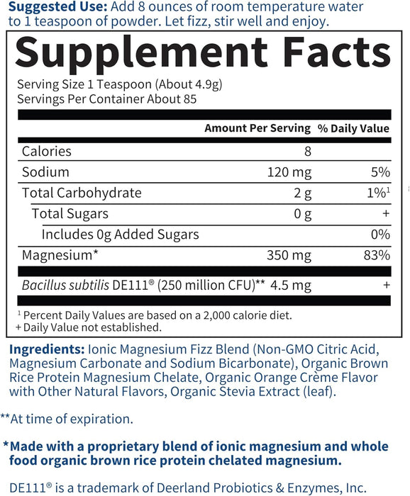 Garden Of Life Suplemento De Magnesio Sabor Naranja,  14, 8 oz (419.5 g)