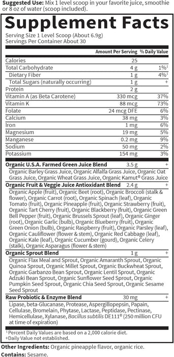 Garden Of Life Suplemento Super Alimento Verde, 207 gr