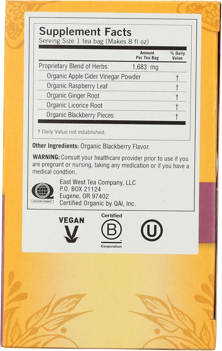 Yogi Tea Infusión Sabor Sidra de Manzana y Mora 16 bolsas de té