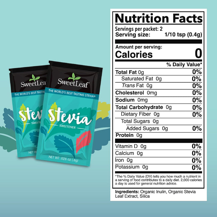 SweetLeaf Edulcorante Natural de Stevia, 70 Sobres
