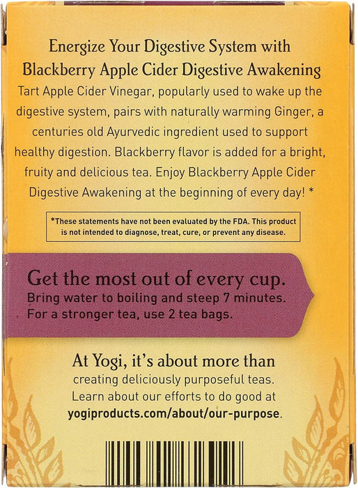 Yogi Tea Infusión Sabor Sidra de Manzana y Mora 16 bolsas de té