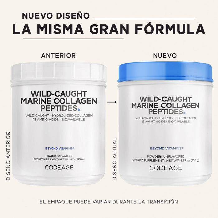 Codeage Péptidos de Colágeno Marino Hidrolizado, 450 g