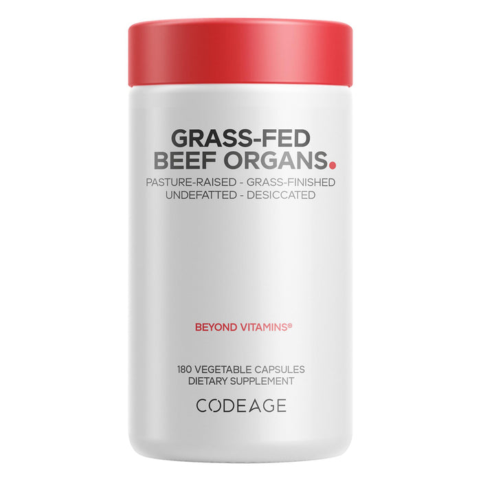 Codeage Suplemento de Órganos Bovinos Alimentados con Pasto, 180 Cápsulas