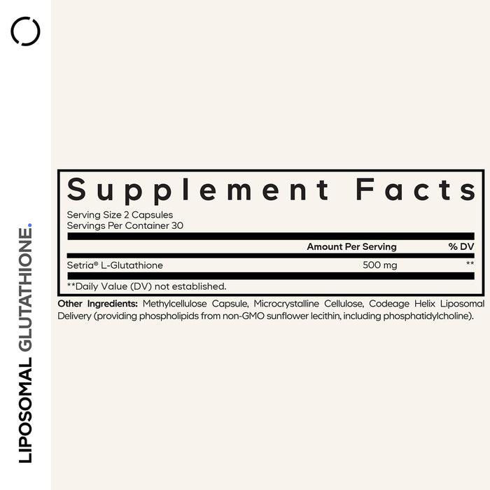 Codeage Suplemento Glutatión Liposomal Setria L‑Glutatión, 60 Cápsulas
