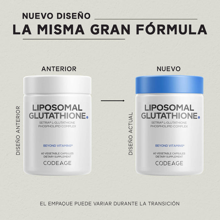 Codeage Suplemento Glutatión Liposomal Setria L‑Glutatión, 60 Cápsulas
