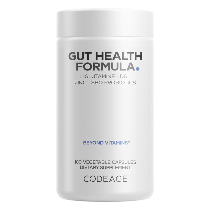 Codeage Suplemento con L‑Glutamina + Regaliz DGL + Malvavisco + Probióticos SBO + Prebióticos, 180 Cápsulas