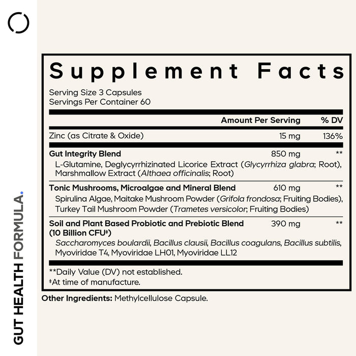 Codeage Suplemento con L‑Glutamina + Regaliz DGL + Malvavisco + Probióticos SBO + Prebióticos, 180 Cápsulas