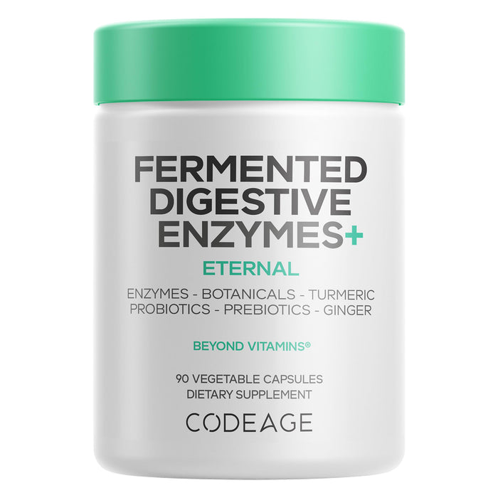 Codeage Enzimas Digestivas Fermentadas, 14 Enzimas + Probióticos & Prebióticos, 90 Cápsulas