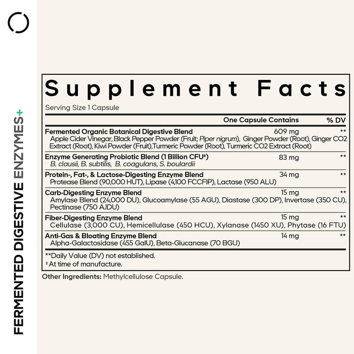 Codeage Enzimas Digestivas Fermentadas, 14 Enzimas + Probióticos & Prebióticos, 90 Cápsulas