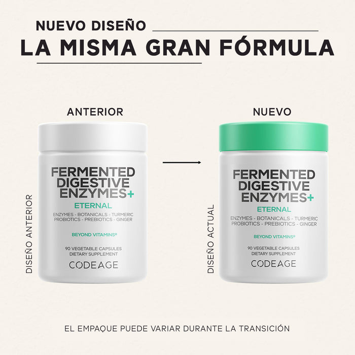 Codeage Enzimas Digestivas Fermentadas, 14 Enzimas + Probióticos & Prebióticos, 90 Cápsulas
