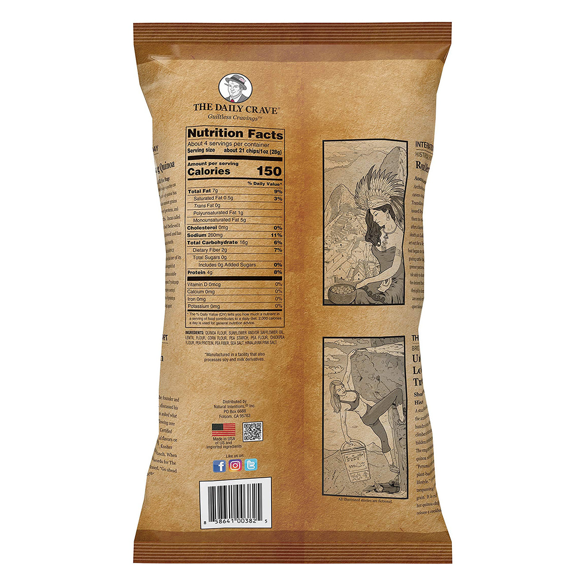 The Daily Crave Chips De Quinoa con Sal Rosa Himalaya, 4.25oz (120g)