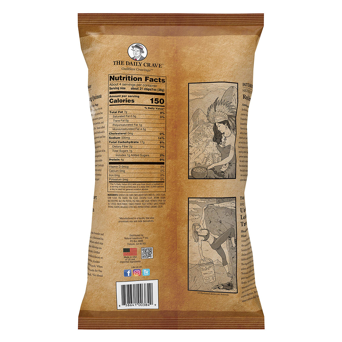 The Daily Crave Chips De Quinoa barbecue, 4.25 oz (120g)