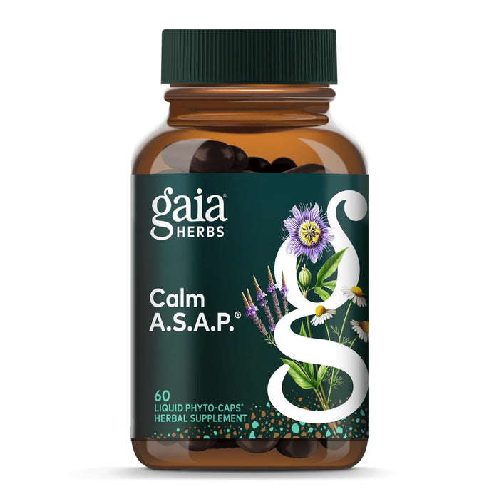 Gaia Herbs Suplemento Calm A.S.A.P., 60 Cápsulas Veganas, Suplemento Natural para Apoyo Calmante