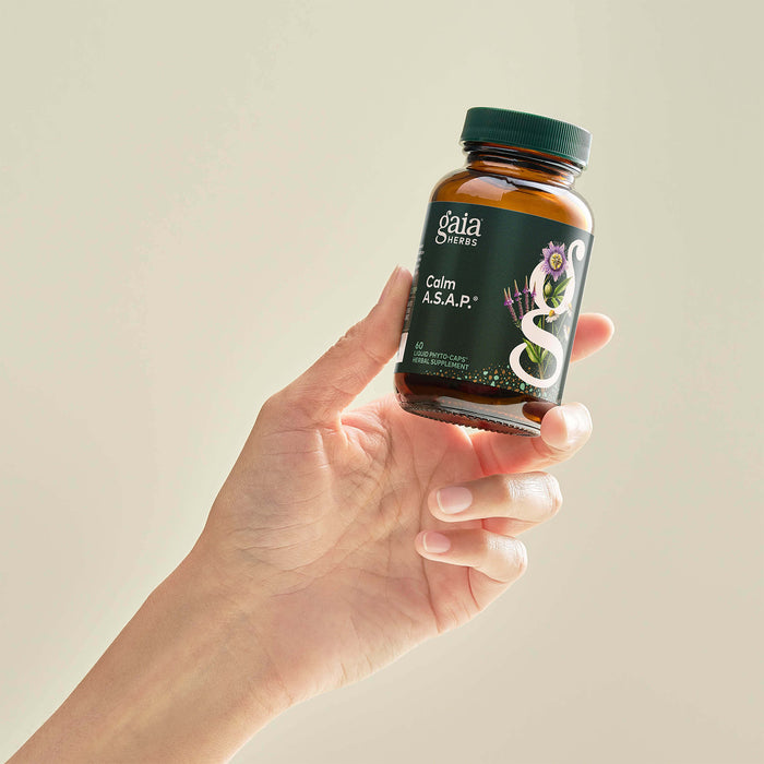 Gaia Herbs Suplemento Calm A.S.A.P., 60 Cápsulas Veganas, Suplemento Natural para Apoyo Calmante