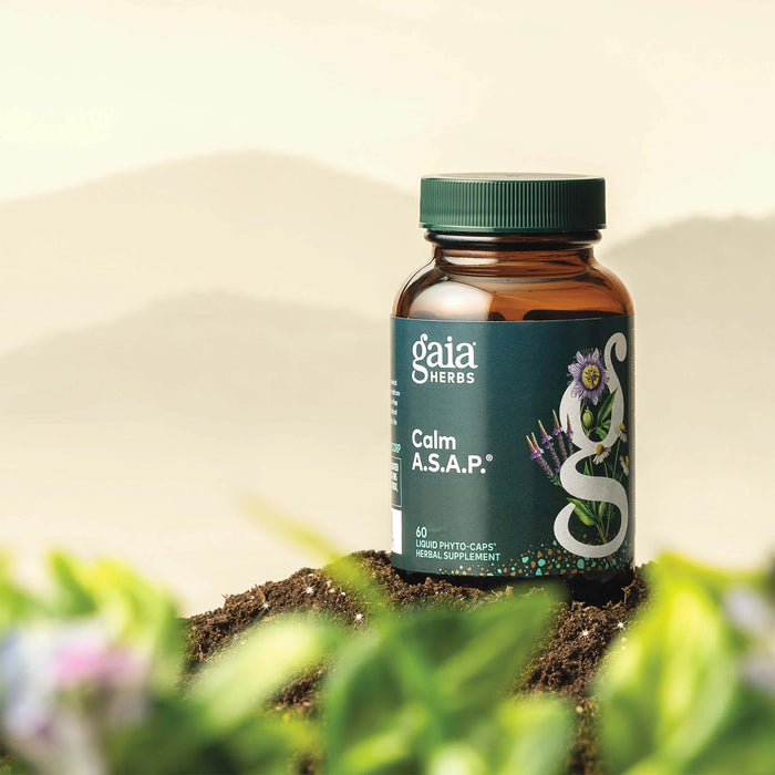 Gaia Herbs Suplemento Calm A.S.A.P., 60 Cápsulas Veganas, Suplemento Natural para Apoyo Calmante