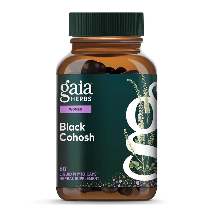 Gaia Herbs Suplemento Black Cohosh, 60 Cápsulas Veganas, Apoyo a la Menopausia y Función Reproductiva Femenina