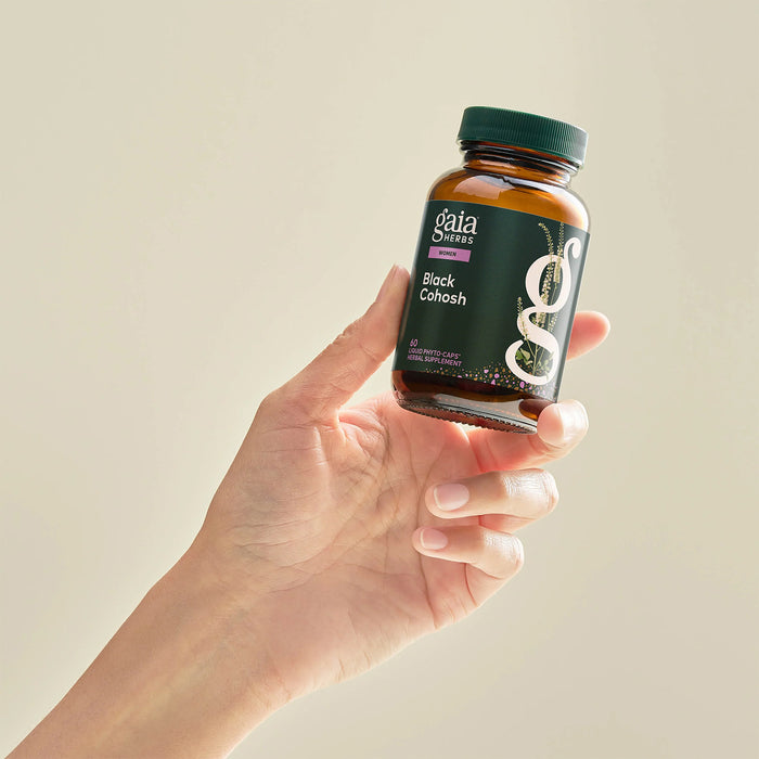 Gaia Herbs Suplemento Black Cohosh, 60 Cápsulas Veganas, Apoyo a la Menopausia y Función Reproductiva Femenina