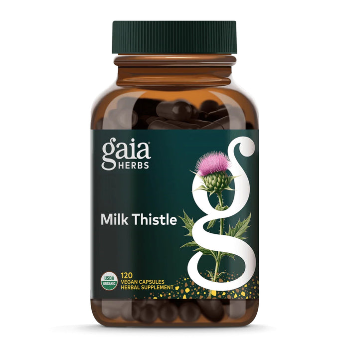 Gaia Herbs Suplemento Cardo Mariano, 120 Cápsulas Veganas, Apoyo Hepático y Limpieza Natural