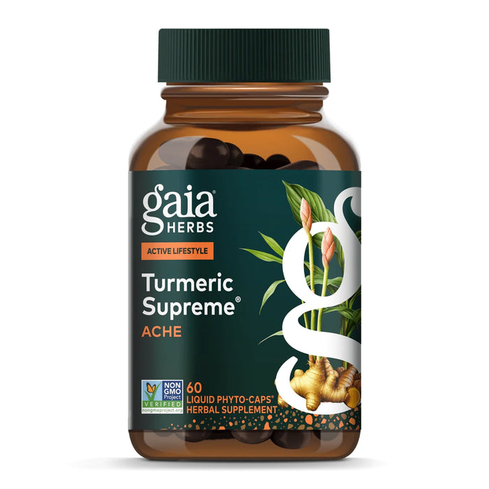 Gaia Herbs Suplemento Cúrcuma, 60 Cápsulas Veganas, Alivio Natural del Dolor Ocasional