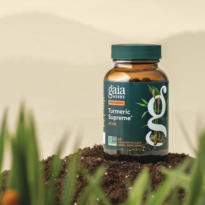 Gaia Herbs Suplemento Cúrcuma, 60 Cápsulas Veganas, Alivio Natural del Dolor Ocasional