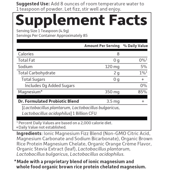 Garden Of Life Suplemento De Magnesio Sabor Naranja,  14, 8 oz (419.5 g)