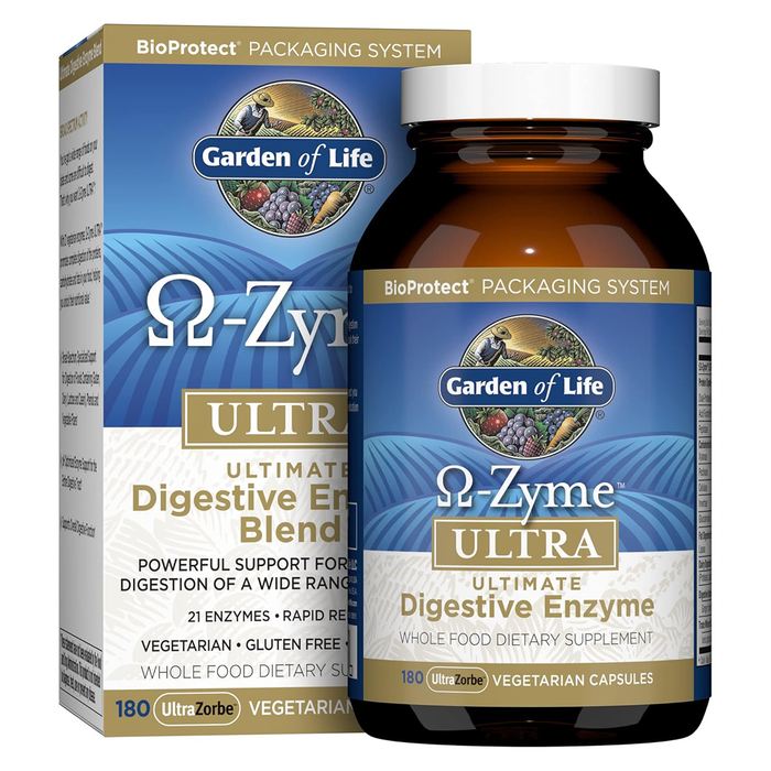 Garden Of Life Omega-Zyme Ultra Enzimas Digestivas, 180 cápsulas
