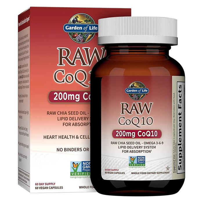 Garden Of Life Raw Suplemento CoQ10 200mg, 60 cápsulas