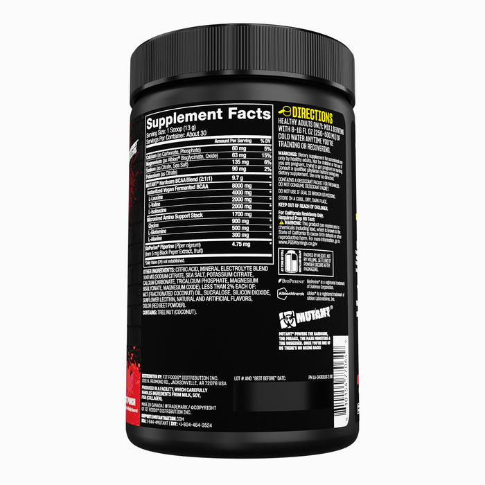 Mutant BCAA Aminoácidos de Cadena Ramificada, Ponche de Frutas, 30 Porciones, Non‑GMO, Certificado GMP