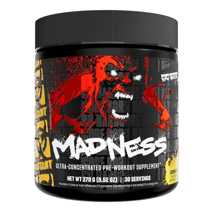 Mutant MADNESS Pre‑Entrenamiento en Polvo, Roadside Lemonade, 225 g, Non‑GMO, Certificado GMP