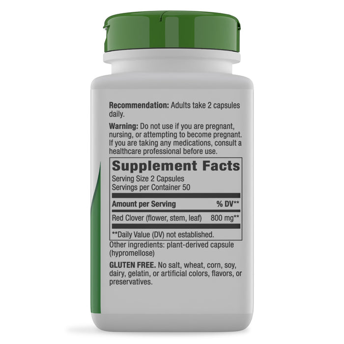 Nature's Way Suplemento Flor de trébol rojo 800 mg, 100 cápsulas