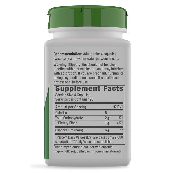 Nature's Way Suplemento Corteza de Olmo Resbaladiza 1600mg, 100 cápsulas
