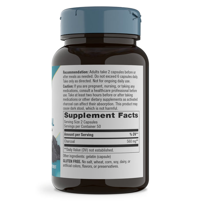 Nature's Way Suplemento Carbón Activado 560 mg, 100 cápsulas