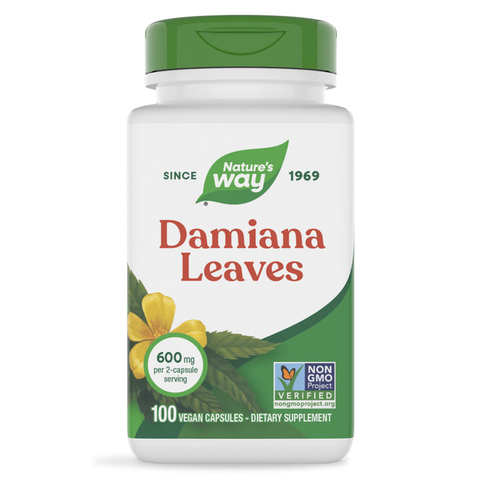 Nature's Way Suplemento Hojas de Damiana 600 mg, 100 cápsulas