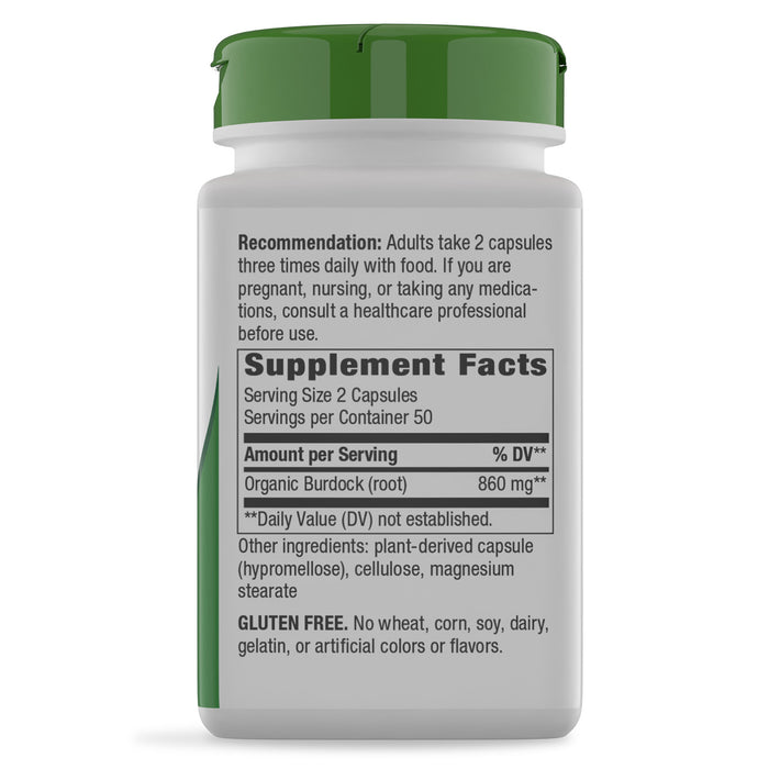 Nature's Way Suplemento Raíz de bardana 860 mg, 100 cápsulas